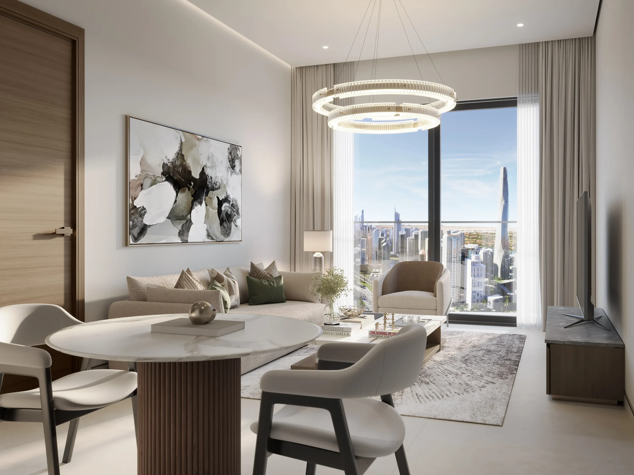 Sobha Realty(ソバ・リアリティ)Centralのリビング・ダイニング