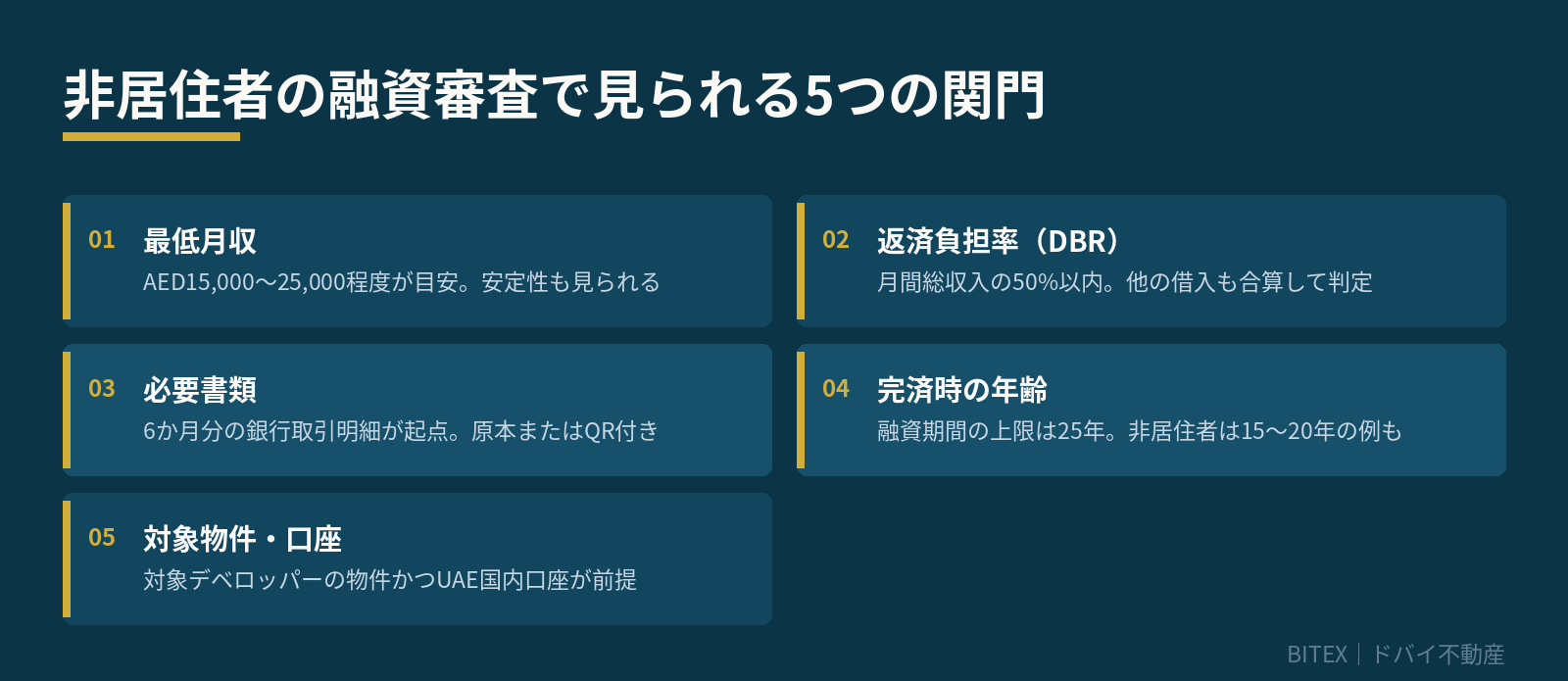 非居住者の融資審査5つの関門