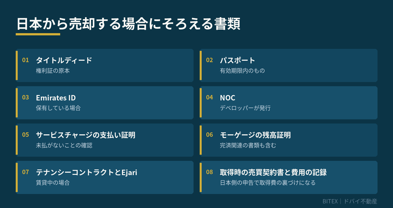 日本から売却する場合にそろえる書類